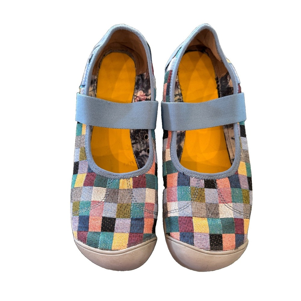 Keen Sienna Mary Jane Canvas Shoes Women Size 10 Multi Checkered Pattern Flat